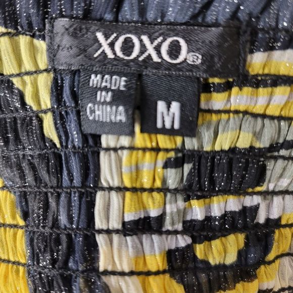 XOXO Black and Yellow Babydoll Top, Sz. Med. - Picture 7 of 9